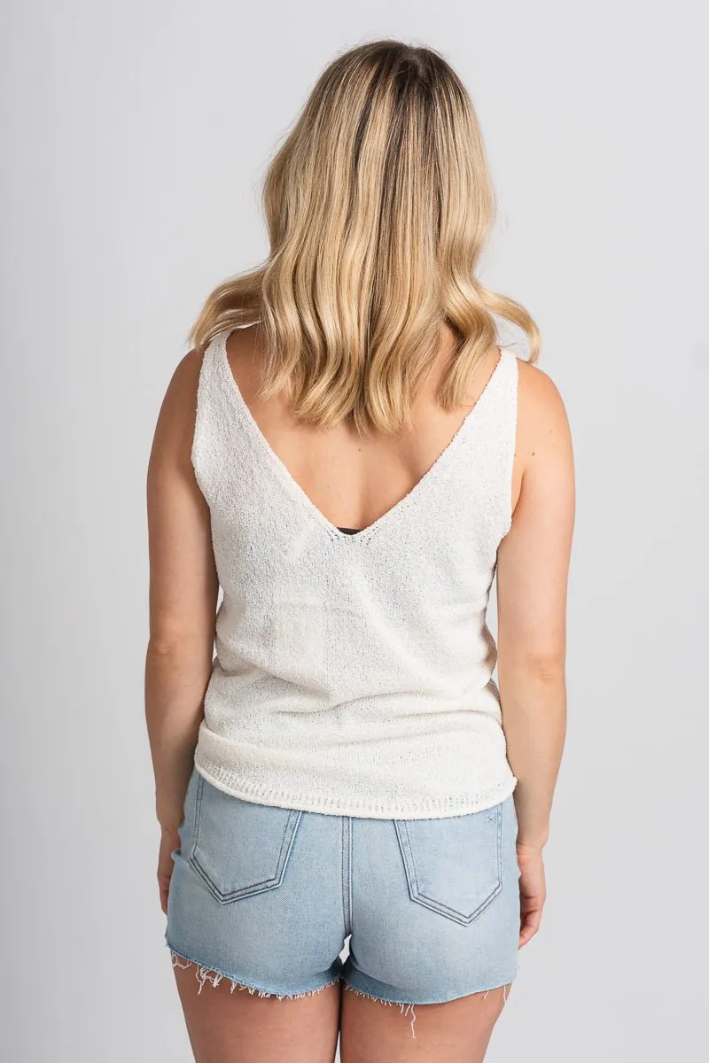 Sweater tank top ivory