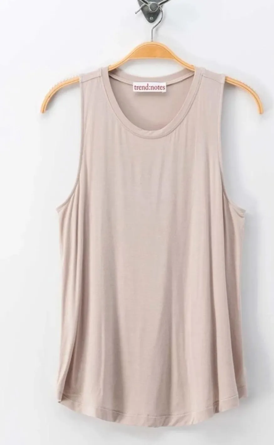 Swing Crew Neck Tank Top-Moth Grey