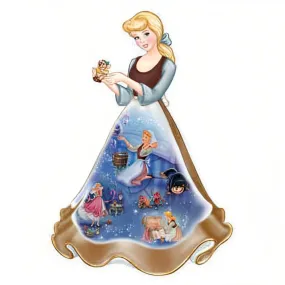 The Bradford Exchange Cinderella's Dream Disney Dresses and Dreams® Bell Collection Issue #20 Heirloom Porcelain Magical 3D Cinderella Gown with 2D Movie Art Hand Sculpted & Hand Glazed Delightful Figurine 6-inches