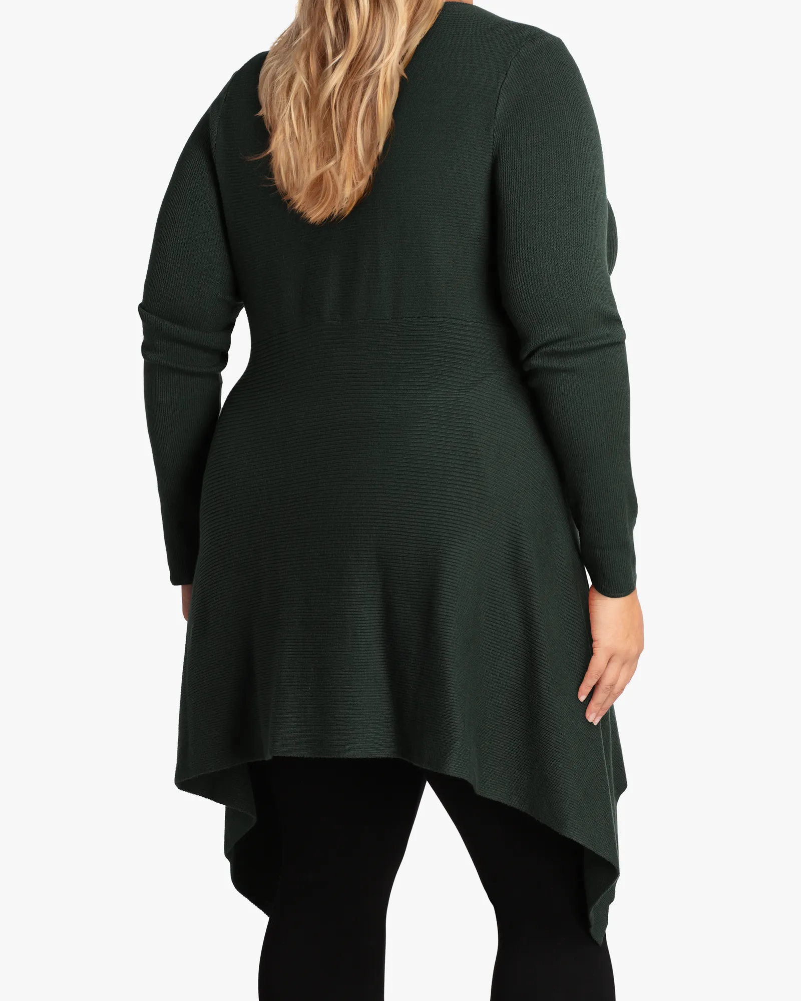 Trixie Ribbed High-Low Sweater | Forest Green