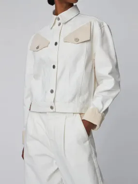 Two Toned Cotton Jacket - Denim Moon Wash