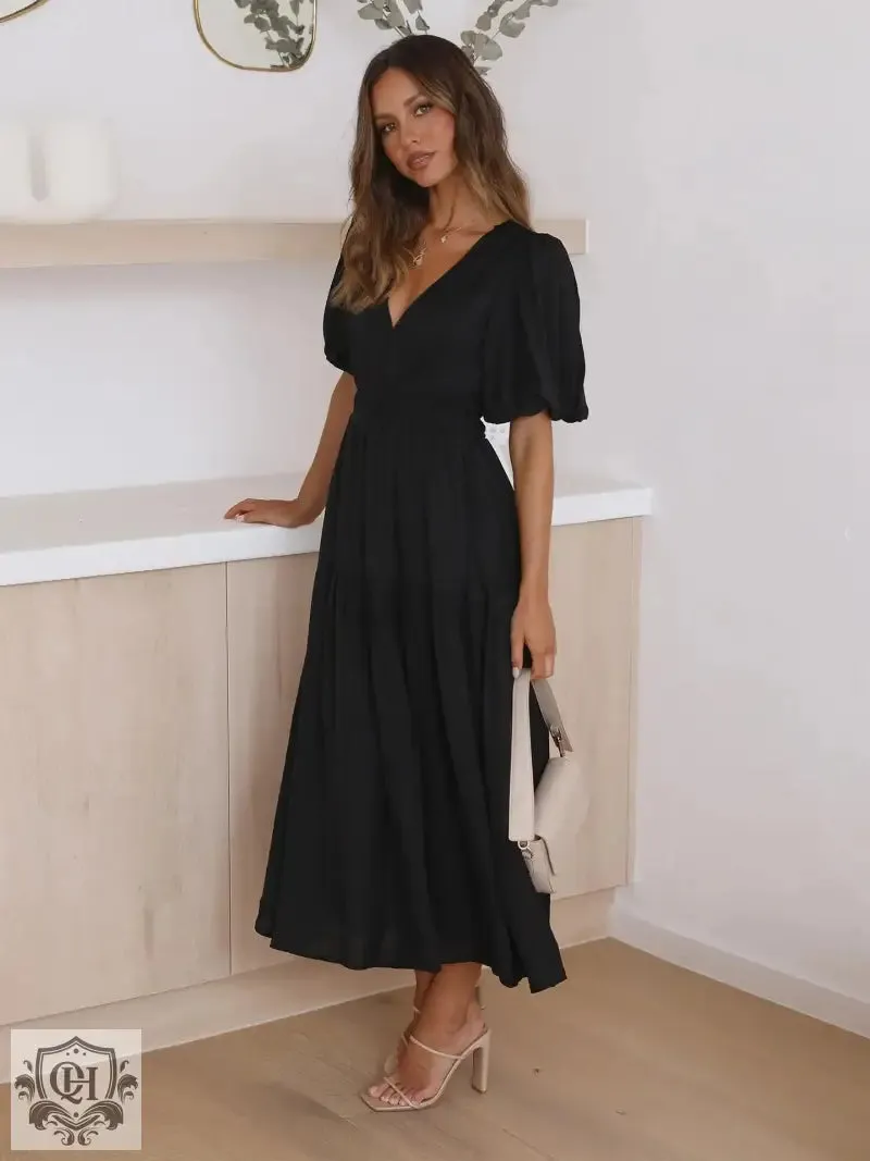 Vacation Puff Sleeve Dress