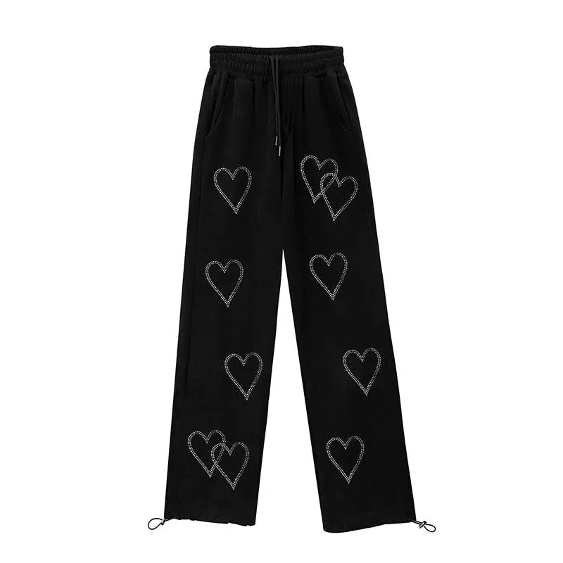 Women's Loose Summer Love High Waist Drawstring Sweatpants