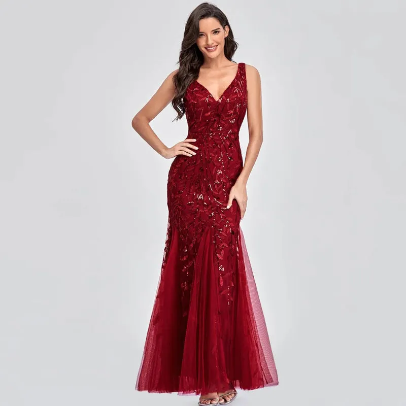 Women's Sparkly Sequin Formal Maxi Dress
