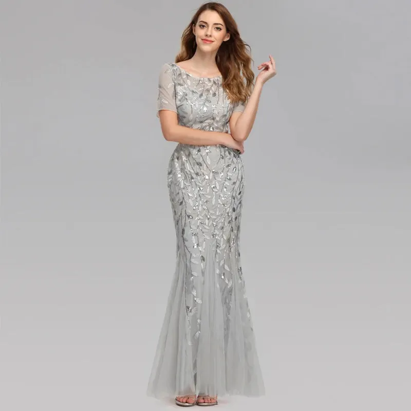 Women's Sparkly Sequin Formal Maxi Dress