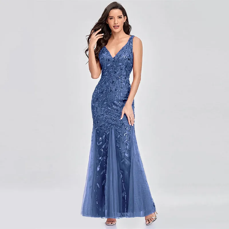 Women's Sparkly Sequin Formal Maxi Dress