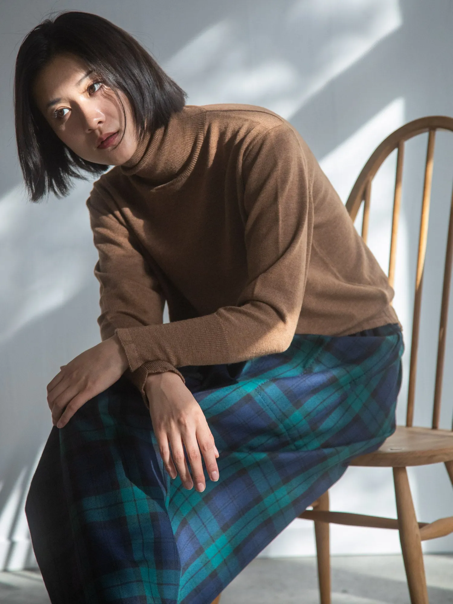 Wool Tartan Long Pants