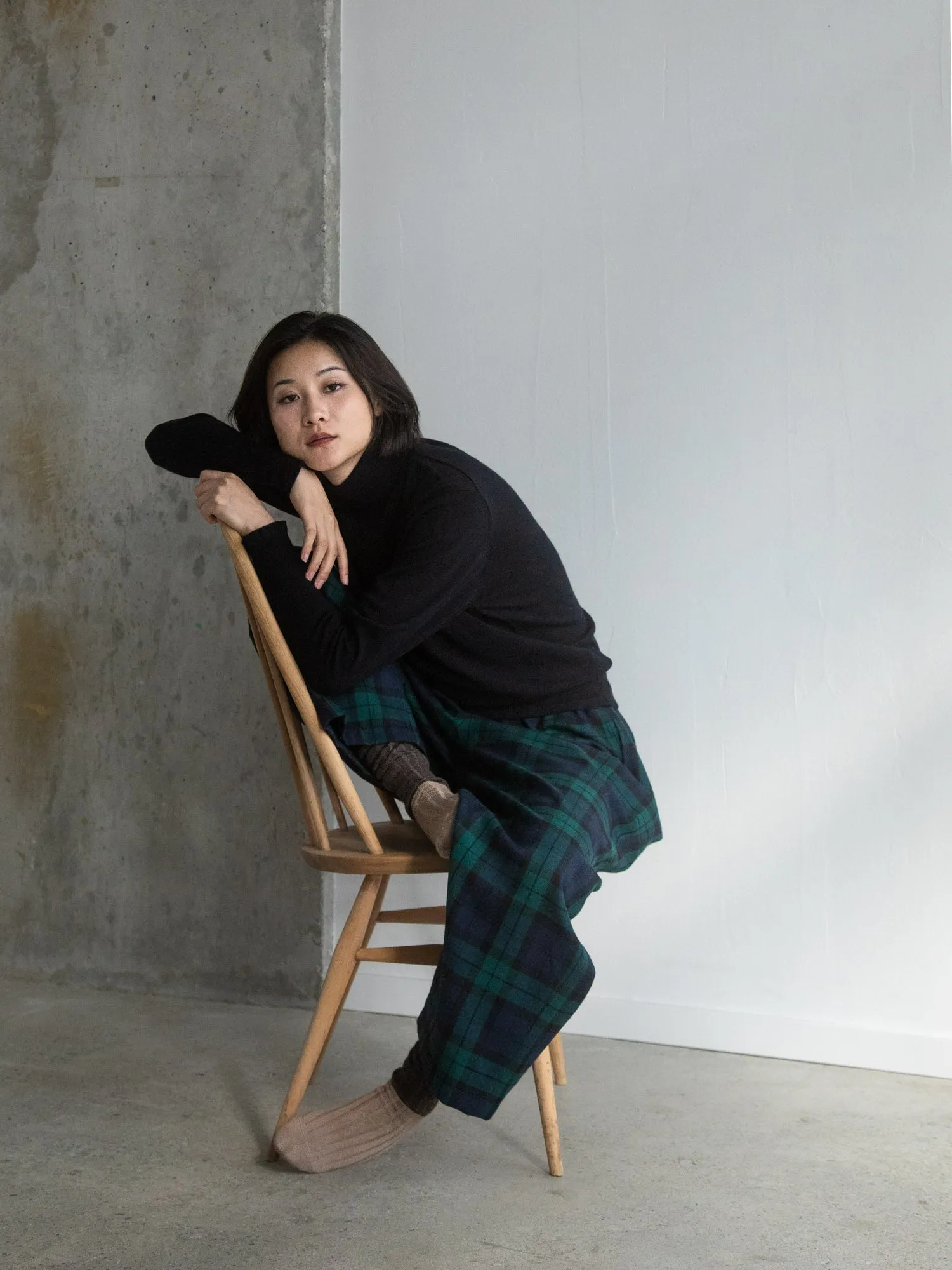 Wool Tartan Long Pants