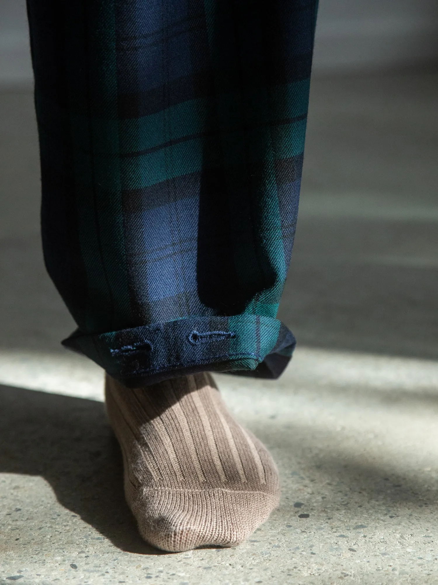 Wool Tartan Long Pants