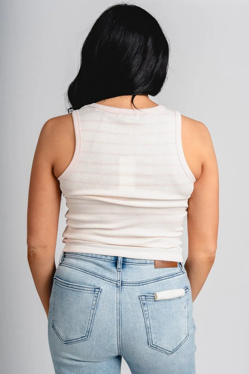 Z Supply Hadley striped tank top pink salt